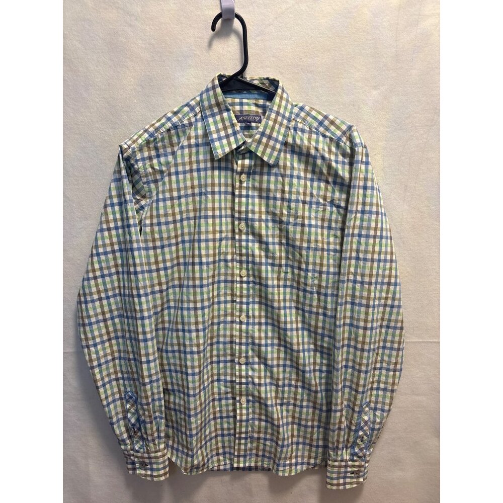 Jeremy Argyle NY Mens Medium Long Sleeve Plaid Button-Down Shirt 100% Cotton
